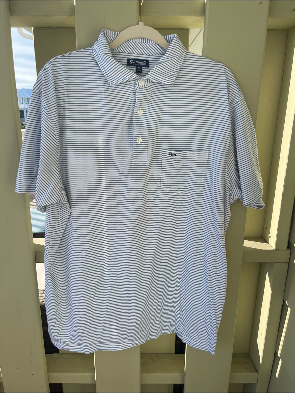 Fish Hippie Co. Pamlico Stripes Polo Shirt